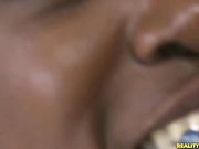 Hard white cock in Coco's tight black pussy