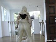 Arabian sex bomb with phat ass Nadia Ali enjoys big black cock