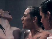 Three tied up bitches get hosed by mistress until they reach wild orgasmChanel Preston, Lea Lexis and Bobbi Starr gets tied up with ropes and water punished by Phoenix Marie. These brunette MILFs with big boobs kiss and rub each other's feet while getting