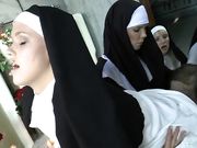 Kinky prioress and nuns baptize and toy the shit outta Chastity Lynn