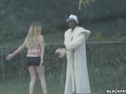 Black pimp becomes a bitch of two female police officers with huge asses