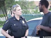 Two thick police chicks fuck a black fella who fucked neighbor's wife