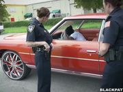 Black homie has to fuck two white cop sluts for running away from them