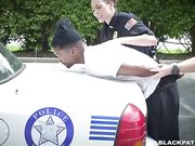 Black homie has to fuck two white cop sluts for running away from them