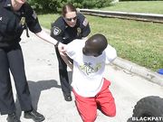 Brutal police chicks with huge asses and tits fuck big black cock