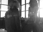 Euro feminist sits on his face and lets him fuck her wet twat