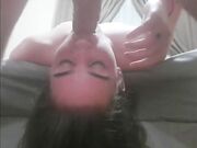 Upside-Down Throat Fucking: Hardcore Amateur Blowjob