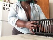 Curvy Ebony MILF Solo Webcam Show