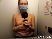Naughty Blonde Solo in Plane Bathroom