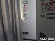 Naughty Blonde Solo in Plane Bathroom