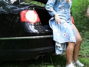 Redhead Neighbor's Secret Outdoor Fuck