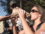 Petite teen gangbanged by 3 black thugs