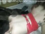 A cuckold husband watches his skinny wife pounded by BBC
