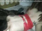 A cuckold husband watches his skinny wife pounded by BBC