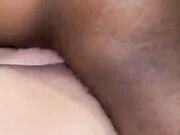 Black guy buttfucking my wife in her purple panties