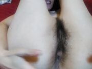 Hairy Pussy Camgirl Gapes & Shows Thick PAWG Thighs