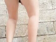 Public Solo Female Squirting Orgasm with Dildo and Fingers
