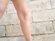 Public Solo Female Squirting Orgasm with Dildo and Fingers