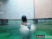 Hot Brunette's Naughty Motel Pool Solo Show