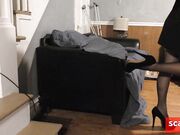 Kinky Teen Creampied by Big Cock on Couch