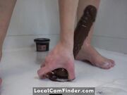 My Pussy Stretched by a Huge Black Dildo