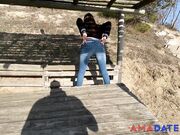 Unexpected outdoor sex on the beach with a big-assed amateur