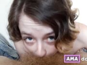 Tiny-titted Babe Swallows Cock - Throatpie