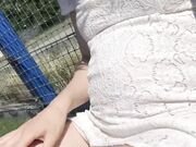 Pregnant Russian Babe Plays on Football Court