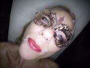 Blonde Dutch Slut Covered in Cum from Big Cock