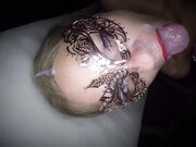 Blonde Dutch Slut Covered in Cum from Big Cock