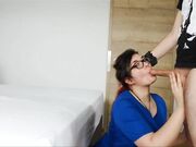 Deutsche BBW Brunette Krankenschwester in BDSM Rollenspiel