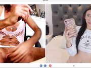 sissy plays for cam girl and eats his cum