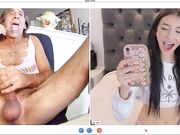 sissy plays for cam girl and eats his cum