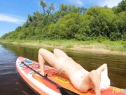 Naked Blonde Babe's Bdsm Solo On A Sap Board