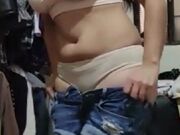 Latina Daniela Duran changing clothes getting ready for a date