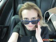 Russian Blonde Missmotivated Smokes and Masturbates in a Mercedes