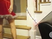 Kinky Teen Babe in Heels Shows Off on Stairs