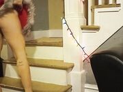 Kinky Teen Babe in Heels Shows Off on Stairs