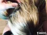 Blonde BBW Amateur Takes a Mouthful