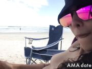 First-time Nudist Hesitates to Undress on Beach