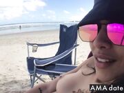 First-time Nudist Hesitates to Undress on Beach