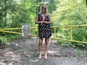 Naughty Blonde Squirts Outside with her Sex Toy!