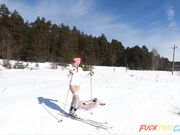Nude Skiing Teen on Webcam