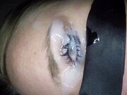 Blonde Babe Enjoys Cumshot in Her Eye