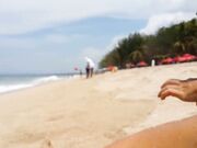 Sandy's Public Beach Adventure: BDSM, Toys & POV Fun!
