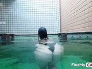 Hot Brunette's Naughty Motel Pool Solo Show