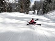 Exhibitionist Skiing: Blonde Flashes in Cable Car