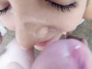 Close-Up BIG Facial! Amateur Babe Sucks & Swallows