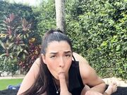 Big-Titted Latina Babe Rides Big Cock Outdoors