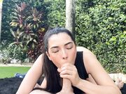 Big-Titted Latina Babe Rides Big Cock Outdoors